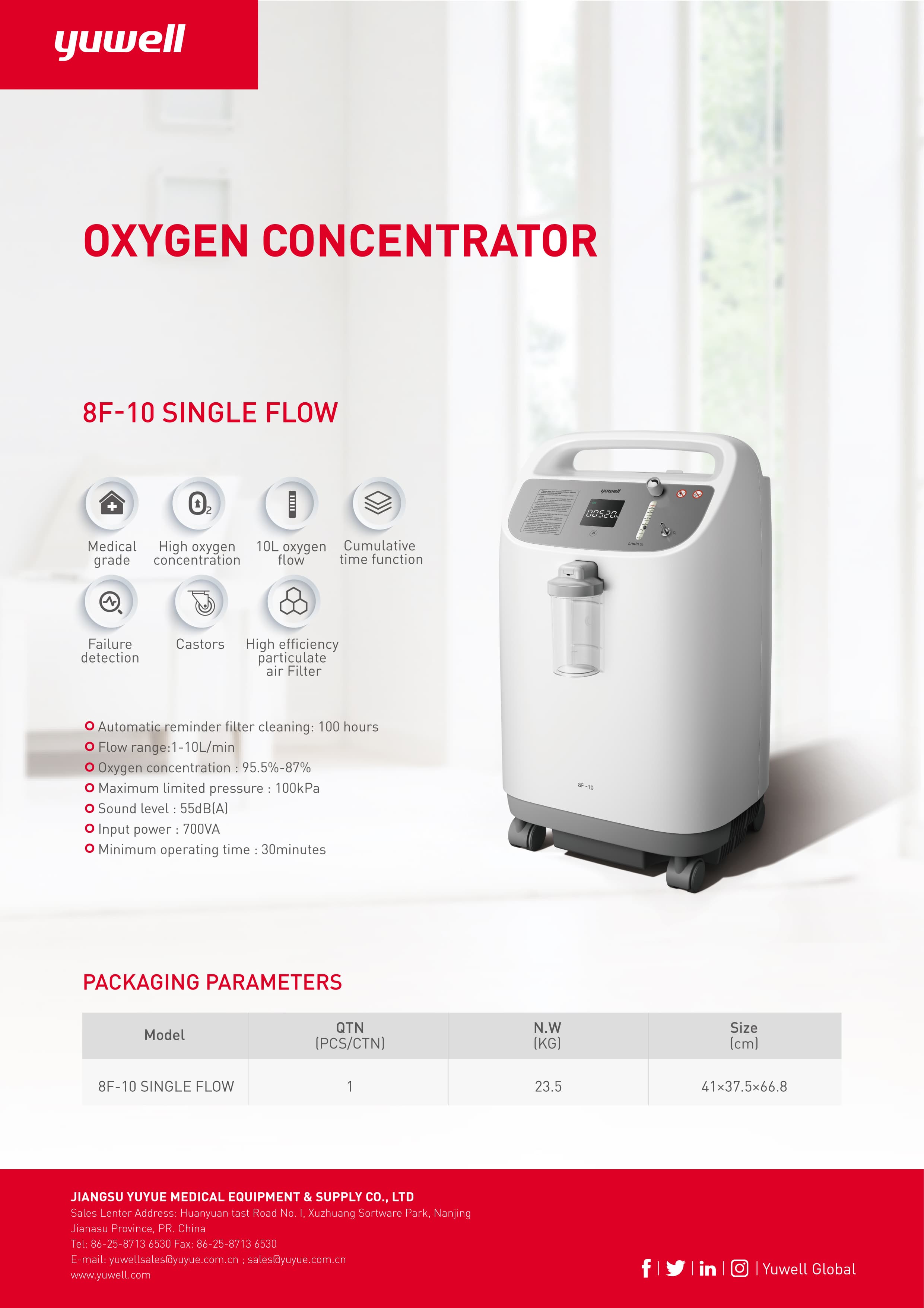 8F-10 — Concentrateur d'Oxygène 10 L