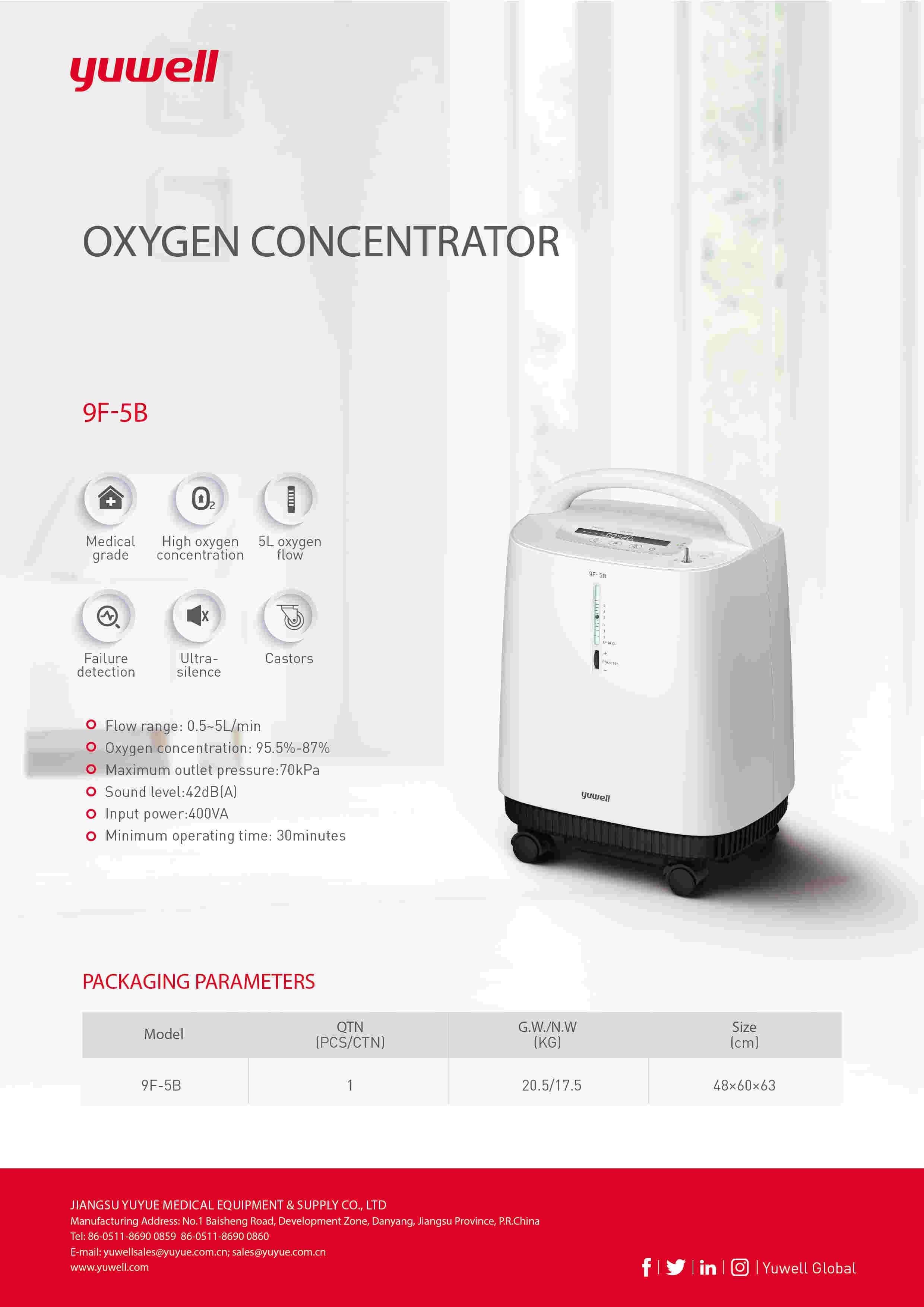 9F-5B — Concentrateur d'Oxygène 5 L
